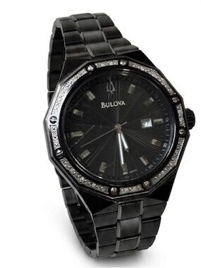 Bulova Men's Black Ion Diamond Watch, model 98E110